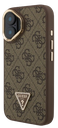 GUESS CARCASA MAGSAFE 4G TRIANGLE SOPORTE CAMARA IPHONE 16 MARRON