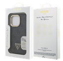GUESS CARCASA MAGSAFE 4G TRIANGLE SOPORTE CAMARA IPHONE 15 PRO MAX NEGRO