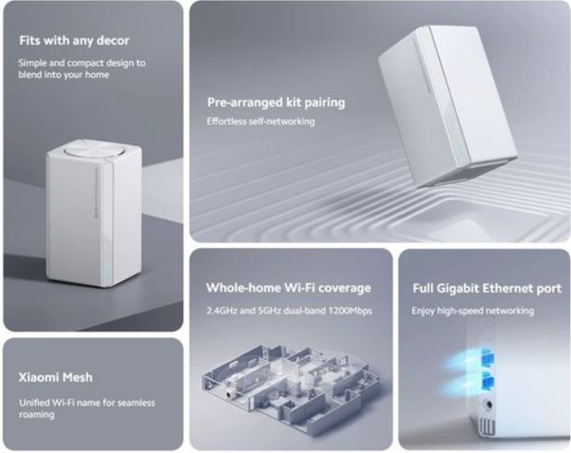 XIAOMI ROUTER MESH AC1200 (PACK 3) BLANCO