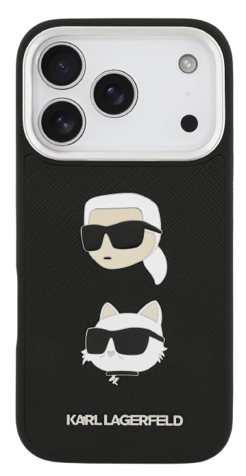 KARL LAGERFELD CARCASA GRAINED K&C HEADS IPHONE 17 PRO MAX NEGRO