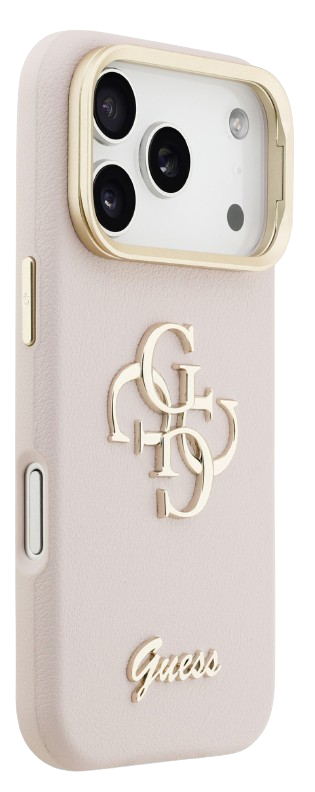 GUESS CARCASA GRAINED 4G SOPORTE CAMARA IPHONE 17 PRO ROSA