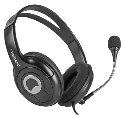 NATEC AURICULAR CON MICROFONO 3.5mm NEGRO