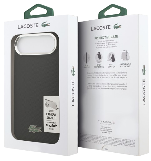 LACOSTE CARCASA MAGSAFE SOPORTE CAMARA IPHONE AIR NEGRO