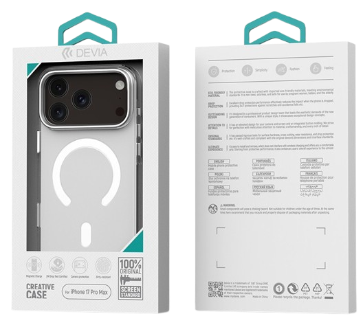 DEVIA CARCASA MAGNETIC CRYSTAL IPHONE 17 TRANSPARENTE