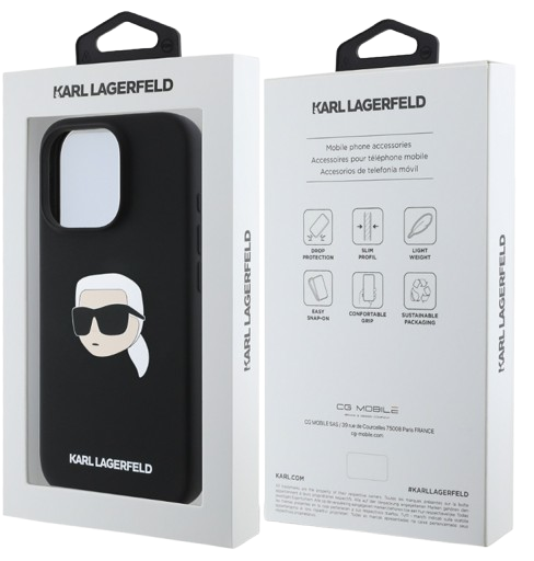 KARL LAGERFELD CARCASA MAGSAFE K&C HEADS IPHONE 16 PRO MAX NEGRO