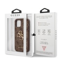 GUESS carcasa METAL LOGO IPHONE 12 / PRO MARRON