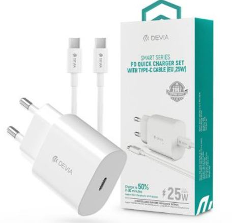 DEVIA cargador Tipo C 25w + cable C-C