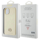 GUESS CARCASA 4G STRASS METAL LOGO IPHONE 15 PRO DORADO
