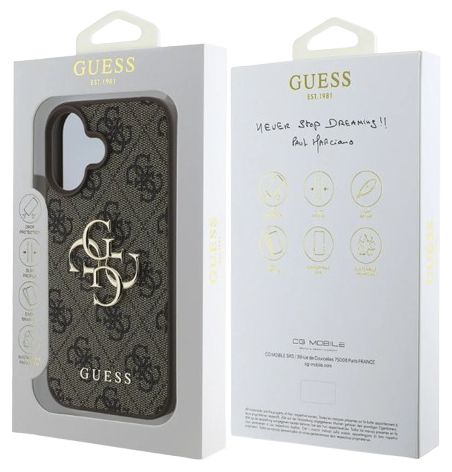 GUESS CARCASA BIG LOGO IPHONE 16 MARRON
