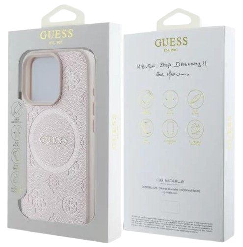 GUESS CARCASA MAGSAFE PEONY CLASSIC IPHONE 16 PRO ROSA