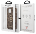 GUESS CARCASA METAL LOGO IPHONE 13 MARRON