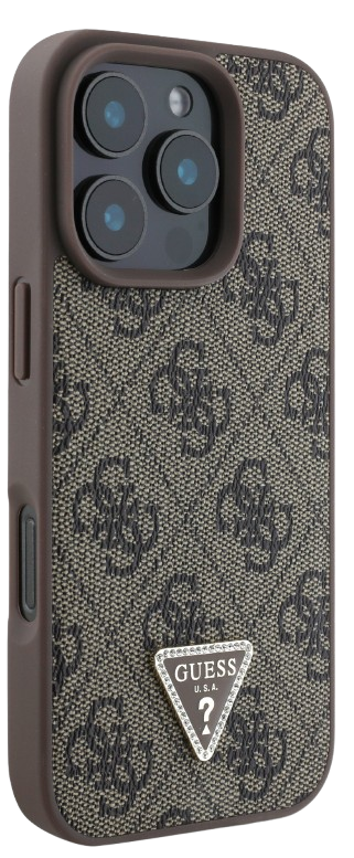 GUESS CARCASA TRIANGLE STRASS IPHONE 16 PRO MARRON
