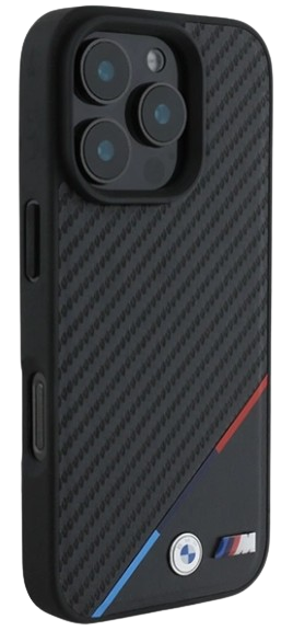 BMW CARCASA MAGSAFE CARBON TRICOLOR IPHONE 16 PRO MAX NEGRO