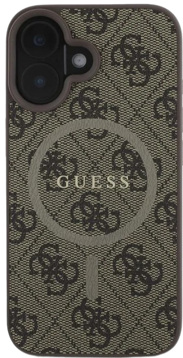 GUESS CARCASA MAGSAFE RING CLASSIC LOGO IPHONE 16 MARRON