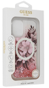 GUESS CARCASA MAGSAFE LIQUID GLITTER FLOWER IPHONE 16 ROSA
