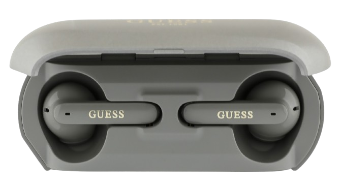 GUESS AURICULAR TWS METALLIC LOGO PLATA