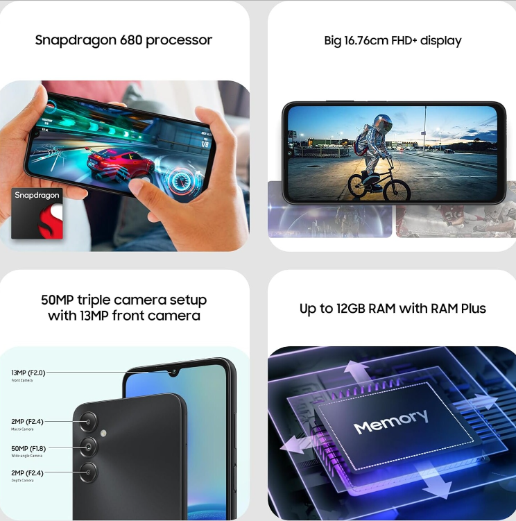 SAMSUNG GALAXY A05s 4GB/ 64GB/ 6.7"/ NEGRO