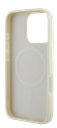 GUESS CARCASA MAGSAFE GRAINED PEONY TRIANGLE IPHONE 16 PRO BEIGE