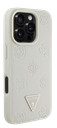 GUESS CARCASA MAGSAFE GRAINED PEONY TRIANGLE IPHONE 16 PRO BEIGE