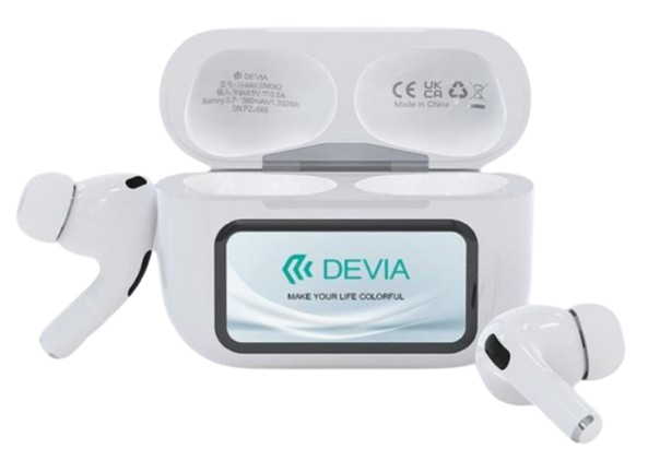DEVIA AURICULAR BLUETOOTH CON PANTALLA TWS ANC PRO2 BLANCO