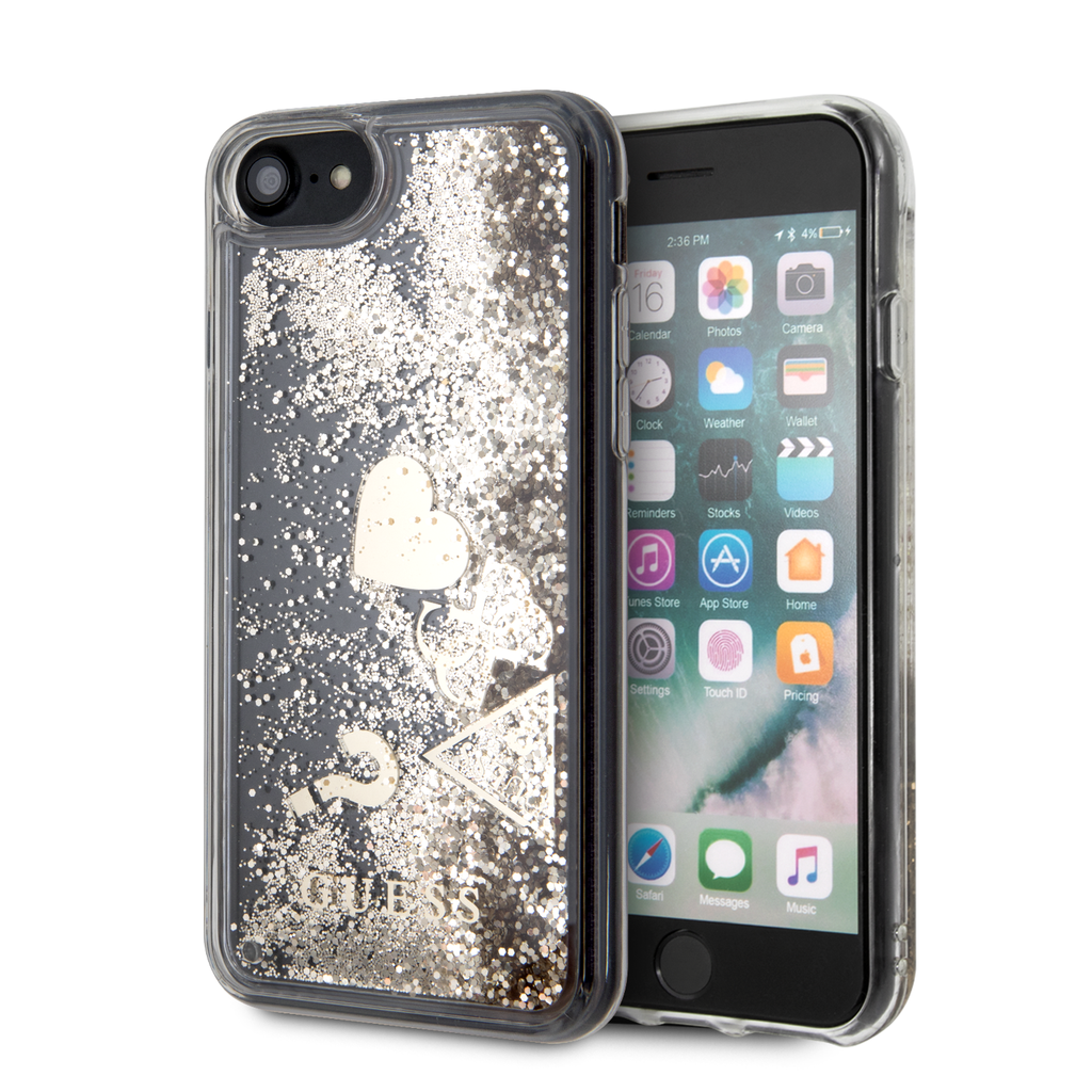 GUESS carcasa 'GLITTER HEARTS' IPhone X/XS ORO