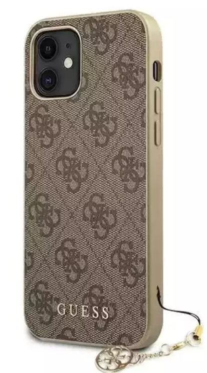 GUESS carcasa 4G CHARM iphone 12 MINI MARRON