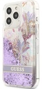GUESS carcasa GLITTER FLOWER iphone 13 PRO LILA