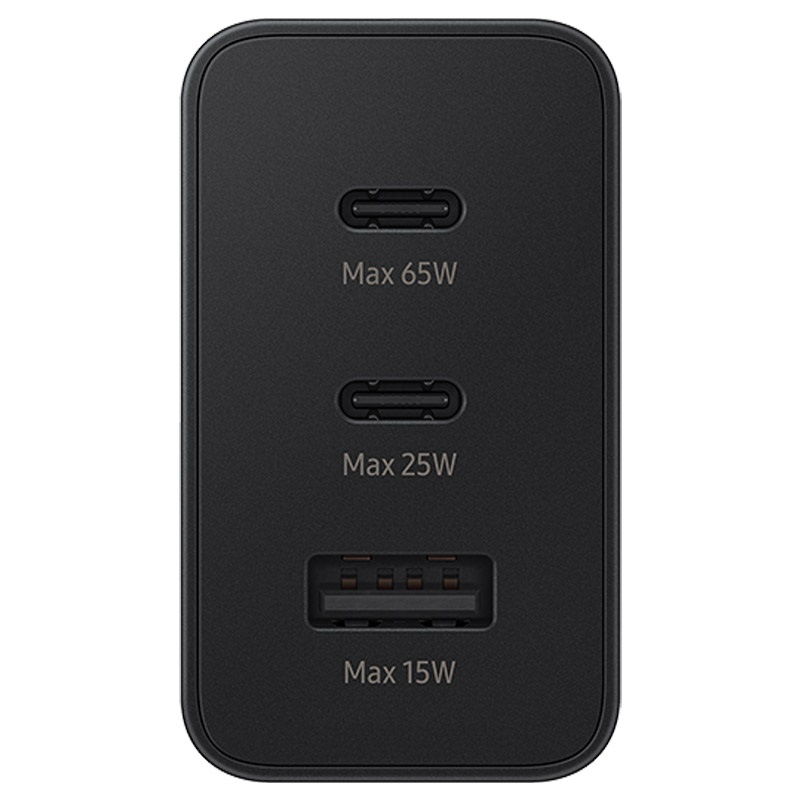 SAMSUNG cargadador TRIO 65w PD USB C x 2, USB A