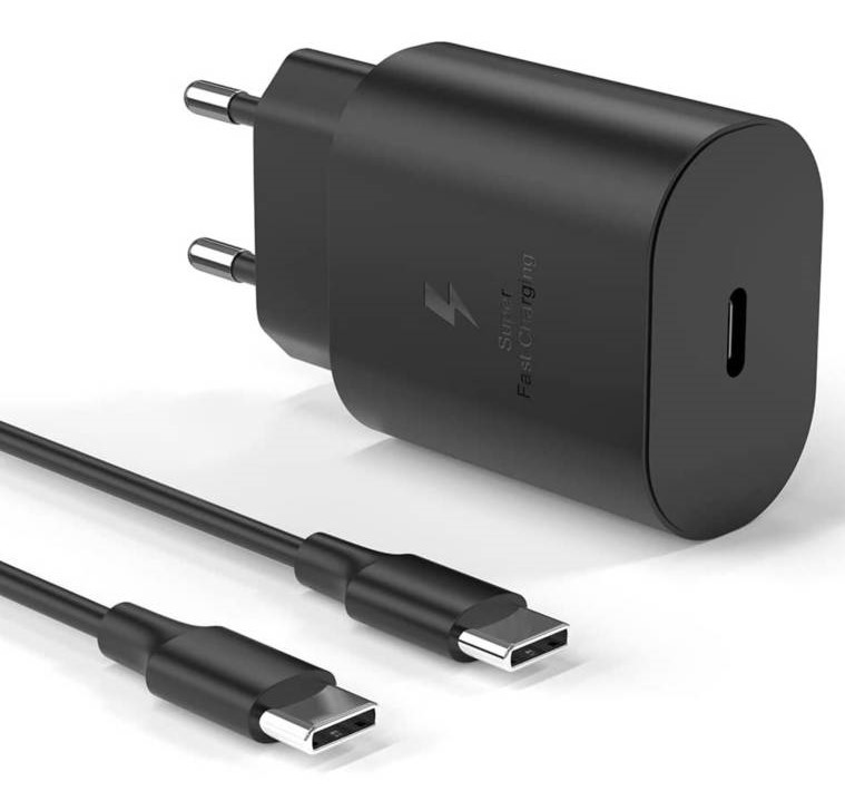 SAMSUNG caragador 15W PD tipo C + CABLE C-C NEGRO