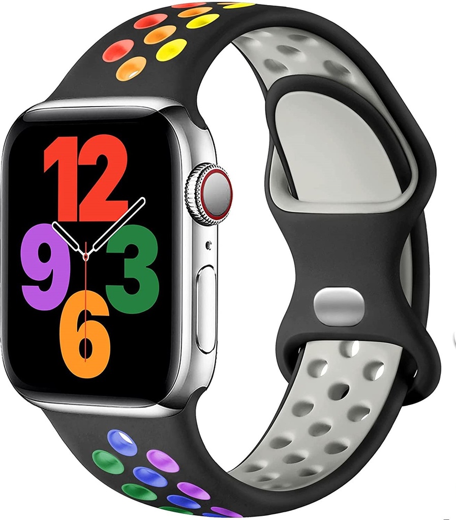 DEVIA CORREA SPORT APPLE WATCH 38/40/41mm RAINBOW NEGRO