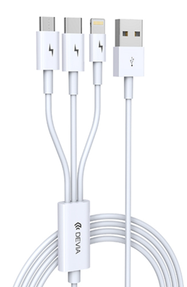 DEVIA cable SMART 3 en 1 MICRO, C, LIGHTNING