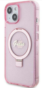 GUESS CARCASA RING MAGSAFE IPHONE 15 PRO MAX ROSA