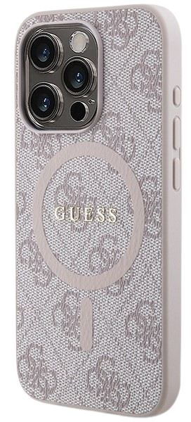 GUESS CARCASA MAGSAFE RING CLASSIC LOGO IPHONE 16 PRO ROSA