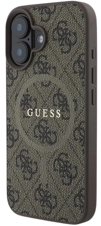 GUESS CARCASA MAGSAFE RING CLASSIC LOGO IPHONE 16 MARRON