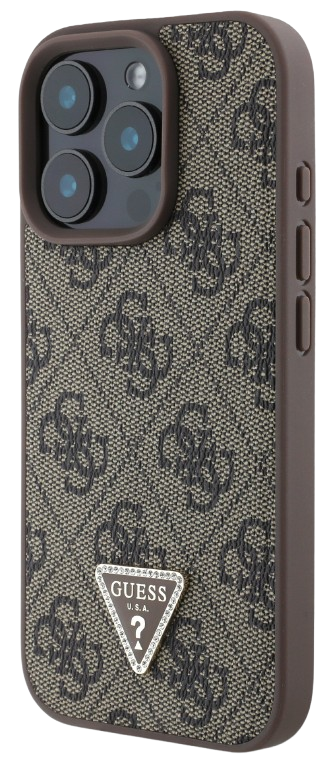 GUESS CARCASA TRIANGLE STRASS IPHONE 16 PRO MARRON