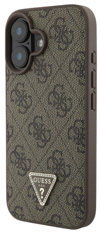 GUESS CARCASA TRIANGLE STRASS IPHONE 16 PLUS MARRON