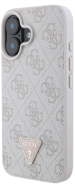 GUESS CARCASA TRIANGLE STRASS IPHONE 16 ROSA