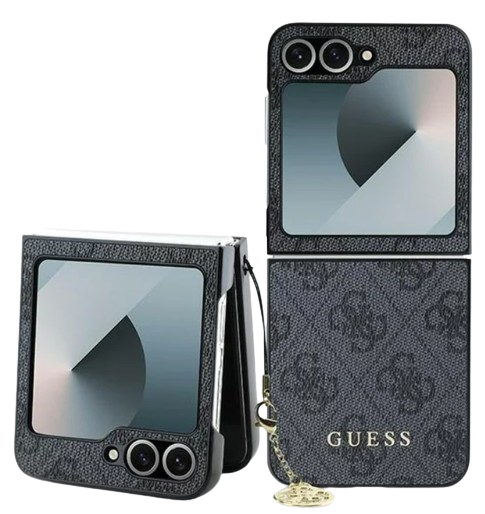 GUESS CARCASA 4G CHARM SAMSUNG FLIP 6 GRIS