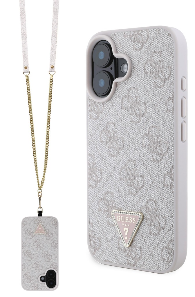 GUESS CARCASA STRASS CROSSBODY IPHONE 16 ROSA