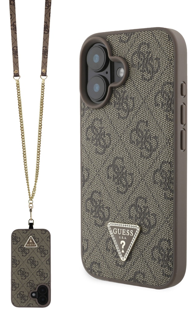 GUESS CARCASA STRASS CROSSBODY IPHONE 16 ROSA (copia)