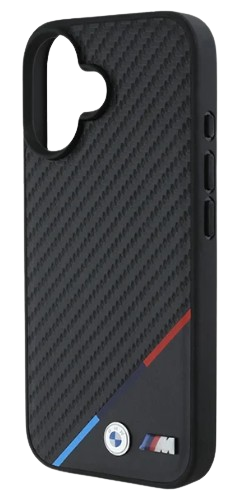 BMW CARCASA MAGSAFE CARBON TRICOLOR IPHONE 16 NEGRO (copia)