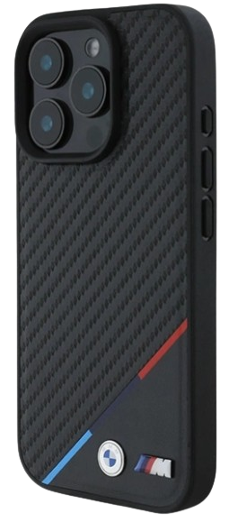 BMW CARCASA MAGSAFE CARBON TRICOLOR IPHONE 16 PRO MAX NEGRO