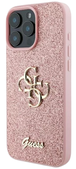 GUESS CARCASA GLITTER 4G IPHONE 16 PRO ROSA