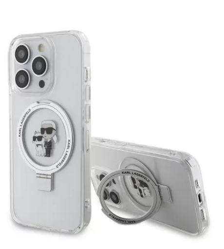 KARL LAGERFELD CARCASA MAGSAFE RINGSTAND KC IPHONE 16 PLUS BLANCO (copia)