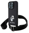 KARL LAGERFELD CARCASA K&C PIN CROSSBODY STRAP IPHONE 16 NEGRO (copia)