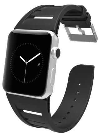 CASE-MATE correa goma Apple watch 42mm NEGRO