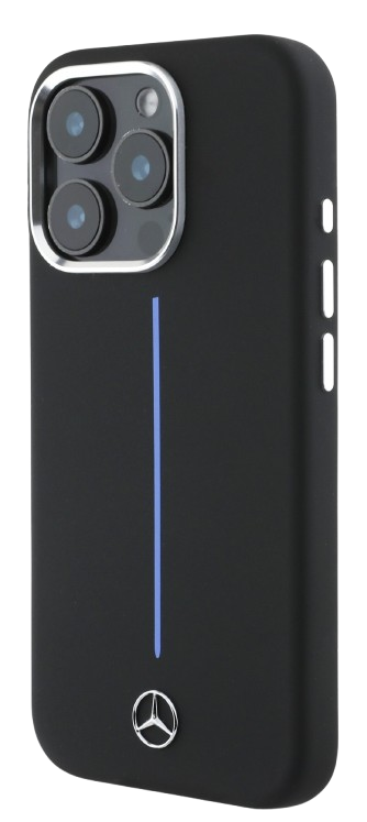 MERCEDES BENZ CARCASA MAGSAFE SILICONE STRIPE IPHONE 16 PRO NEGRO