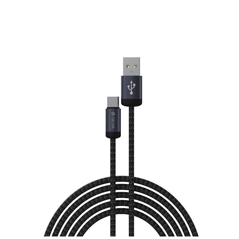 DEVIA CABLE GRACIOUS USBa LIGHTNING 2.4A 1M NEGRO (copia)
