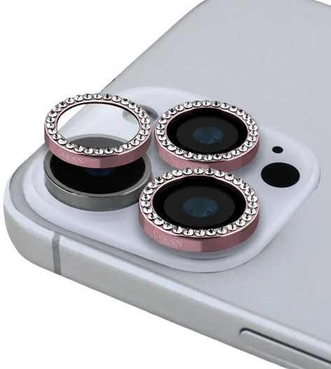 GUESS PROTECTOR CAMARA IPHONE 16 PRO/MAX DORADO (copia)