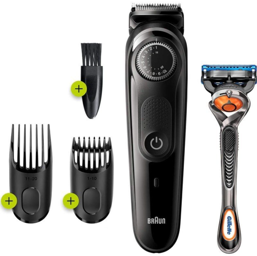 BRAUN CORTABARBAS BT3242 CON BATERIA + 3 ACCESORIOS + GILLETE F5 PROGLIDE